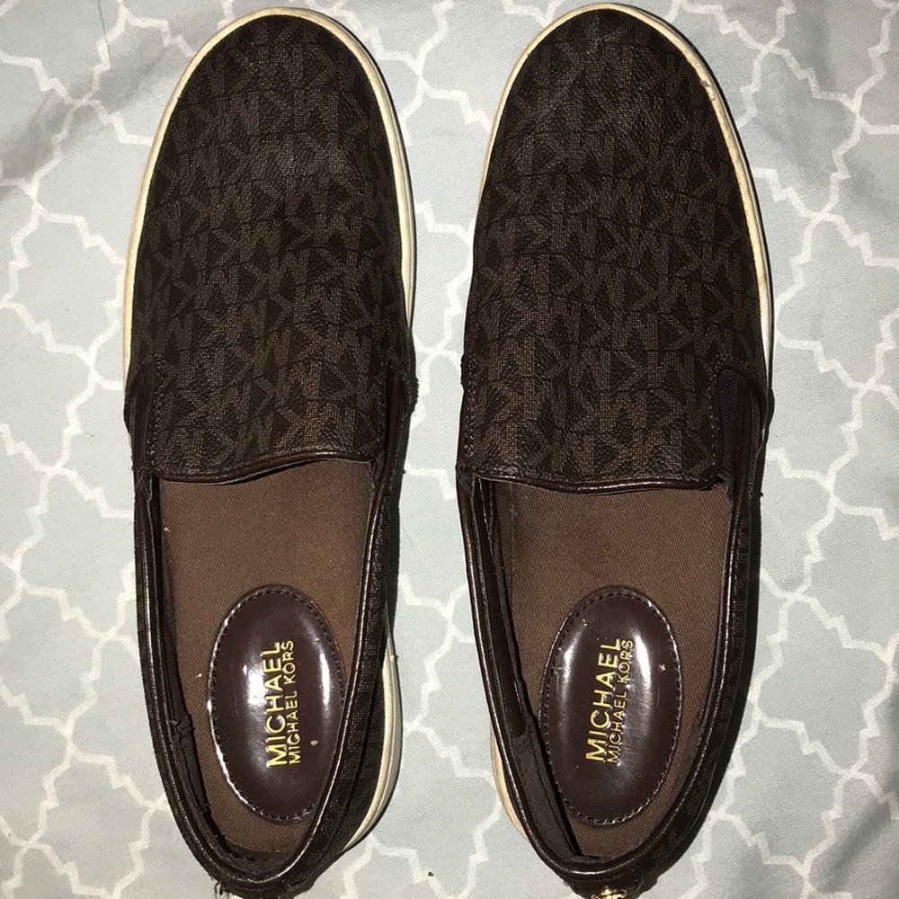 Brown Michael Kors slip on/loafers women sz 7